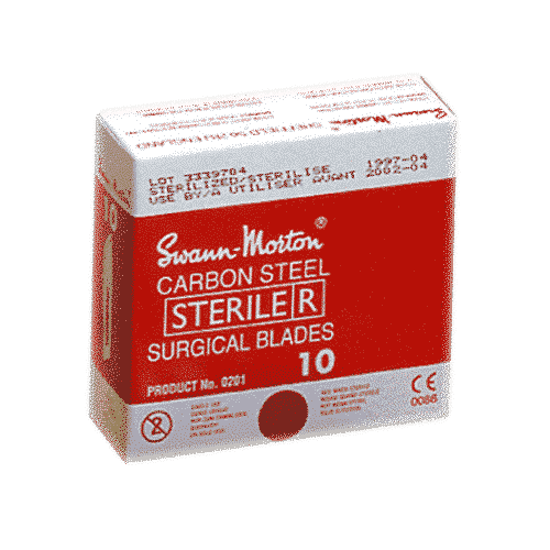 SWANN&MORTON SCALPEL HANDVAT MET MES NR21 0507 STERIEL 10 stuks
