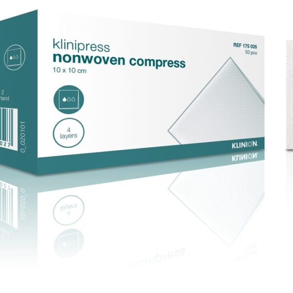 NW COMPRES - NONWOVEN KOMPRES- NIET STERIEL 10x10 cm 4-laags  100 stuks