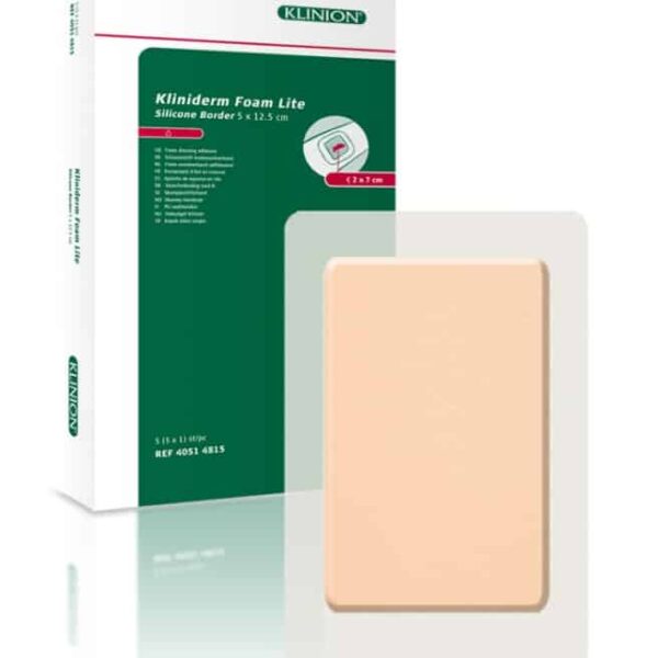 KLINIDERM FOAM SILICONE LITE  siliconenverband dun 6 x 8,50 cm  5 stuks