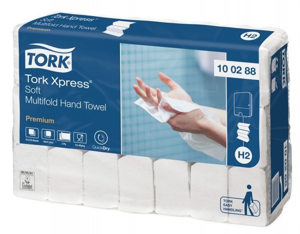 TORK INTERGEVOUWEN HANDDOEK - H2 34x21 cm  wit  2100 stuks